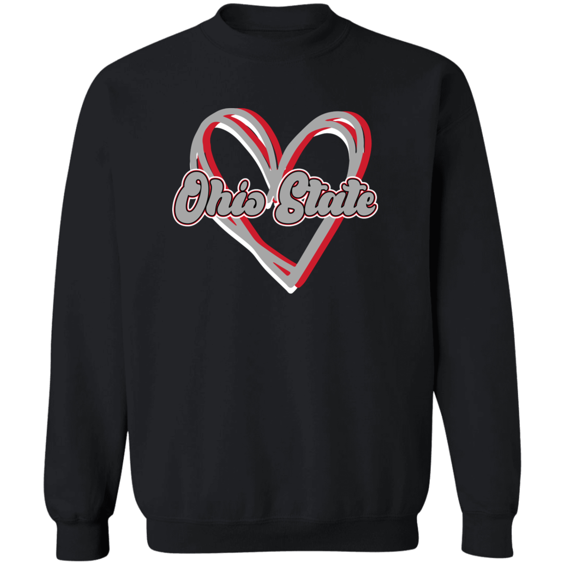 HEART Ohio State Crewneck Pullover Sweatshirt