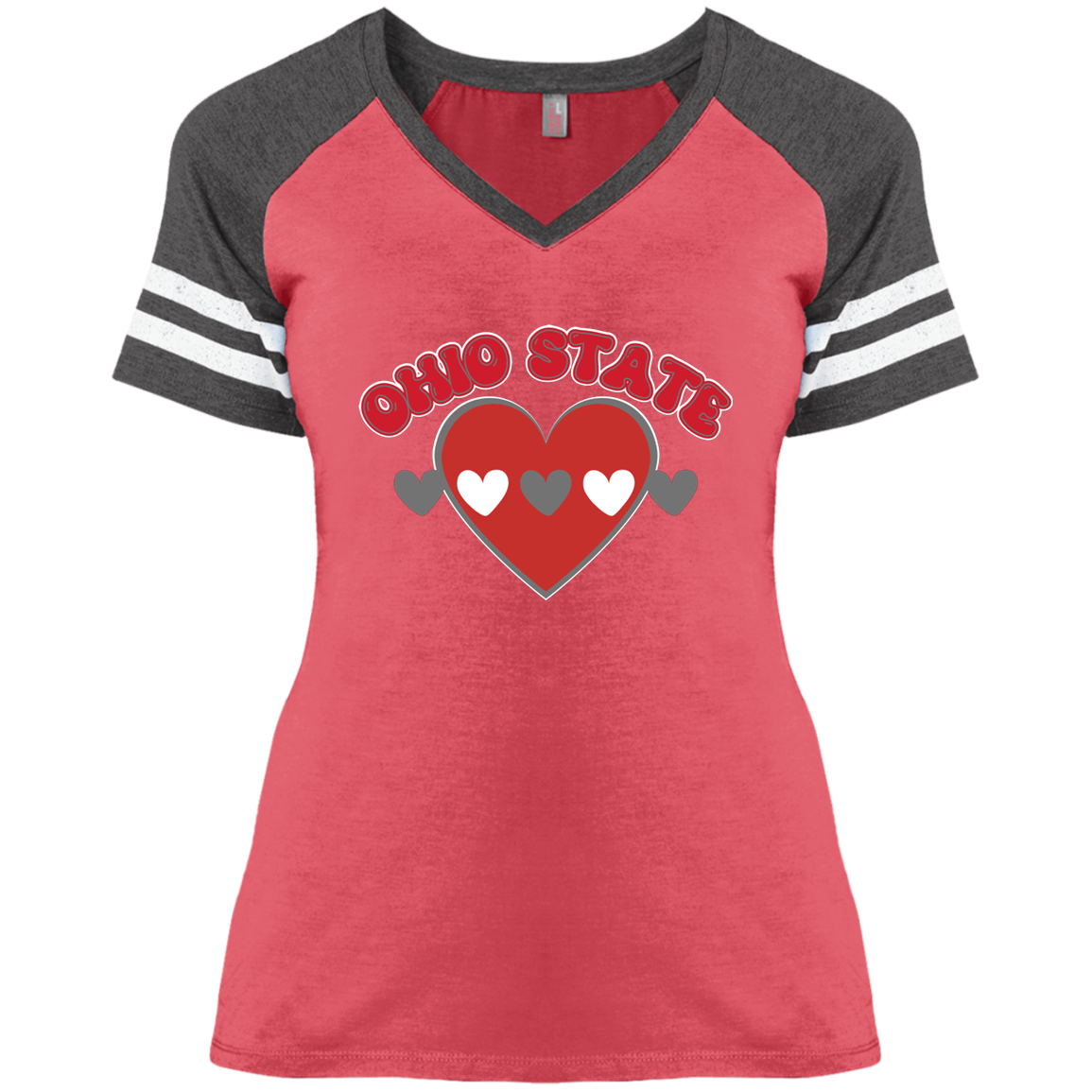 LOVE Ohio State Ladies' Game V-Neck T-Shirt