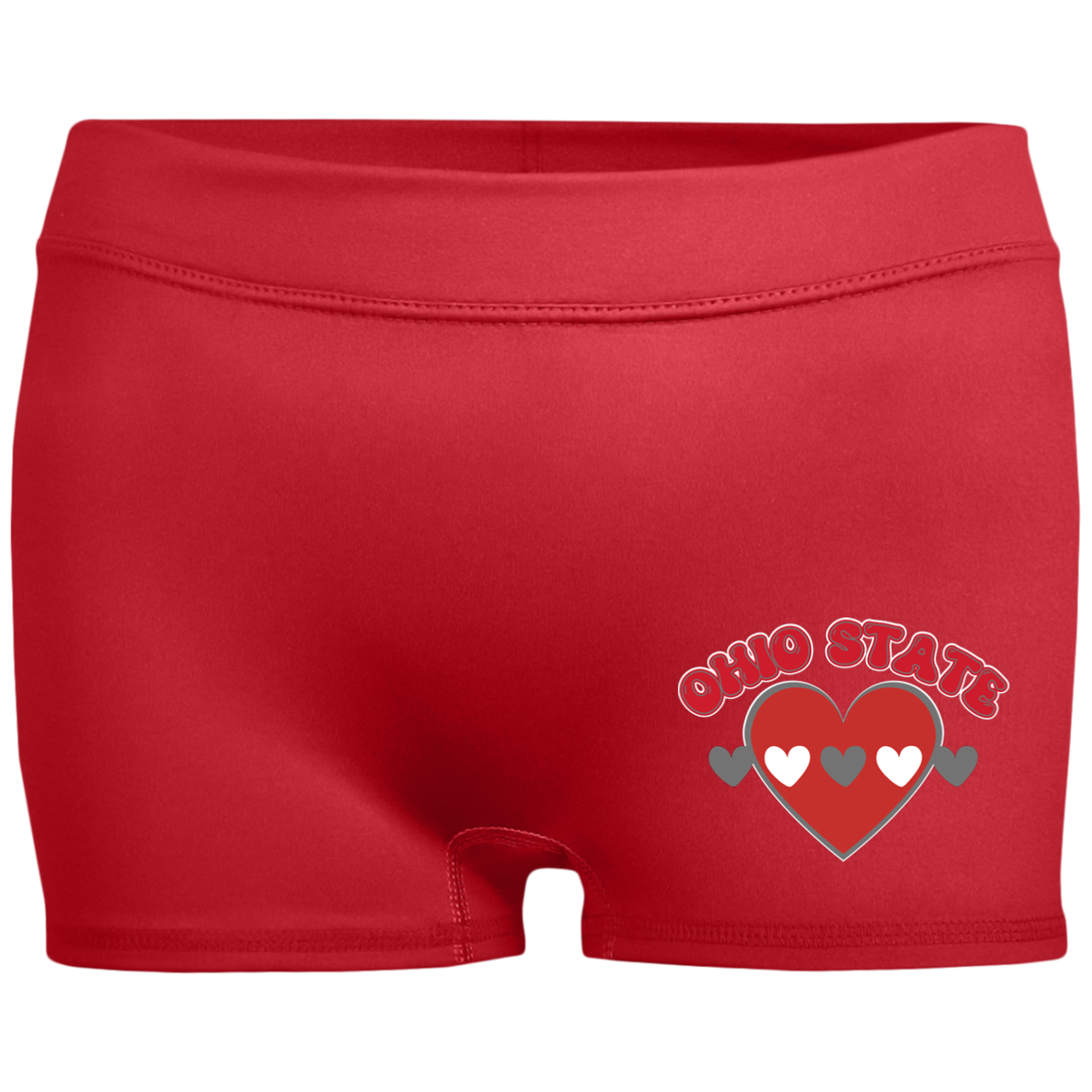 LOVE Ohio State Ladies' Fitted Moisture-Wicking 2.5 inch Inseam Shorts