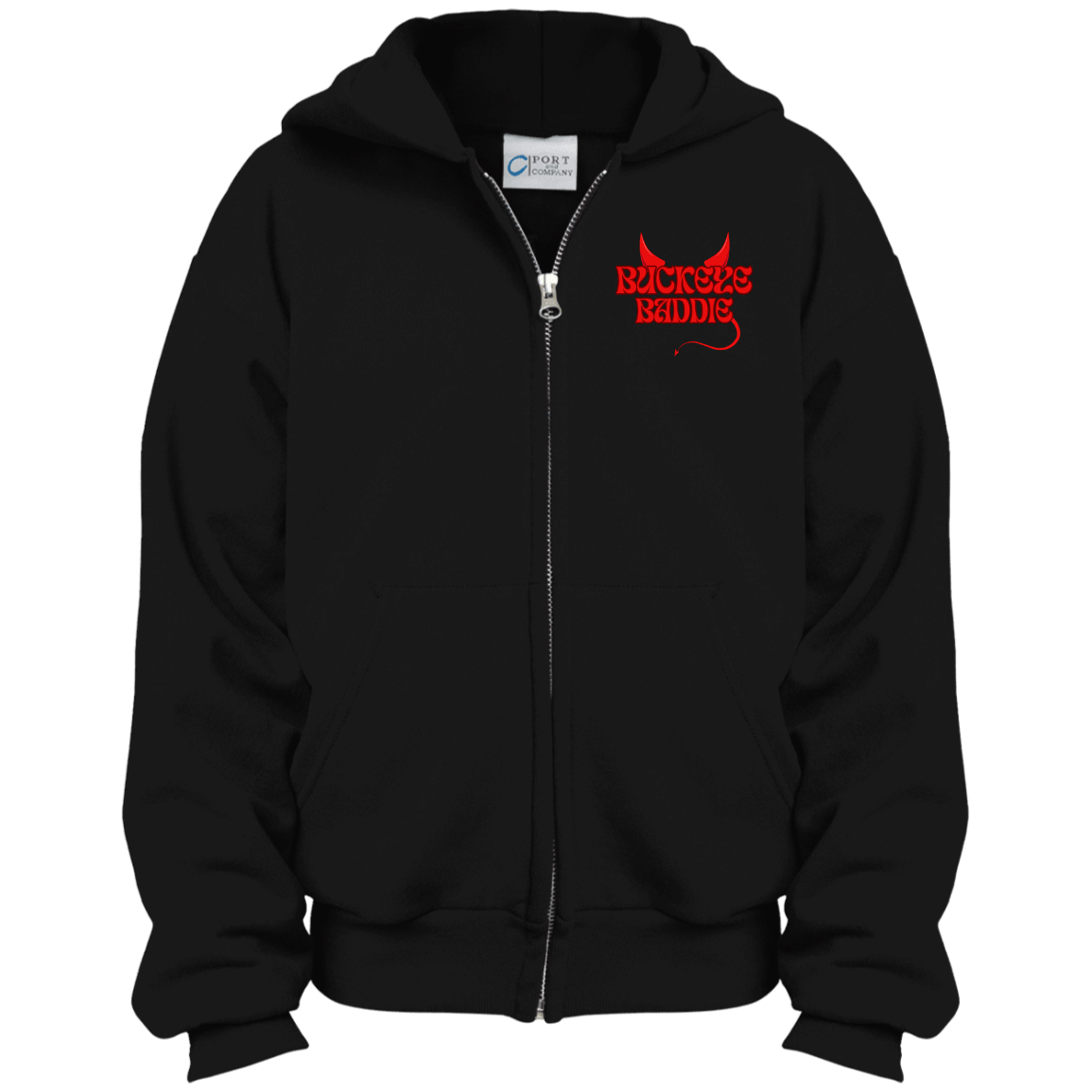 BADDIE Ohio State Youth Full Zip Hoodie
