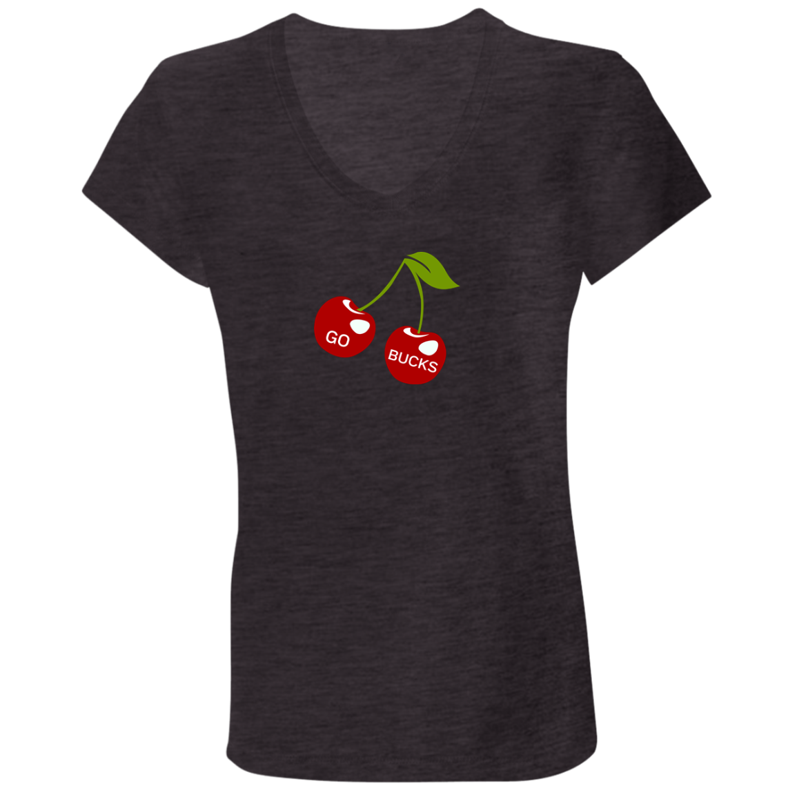 CHERRY Ohio State Ladies' Jersey V-Neck T-Shirt