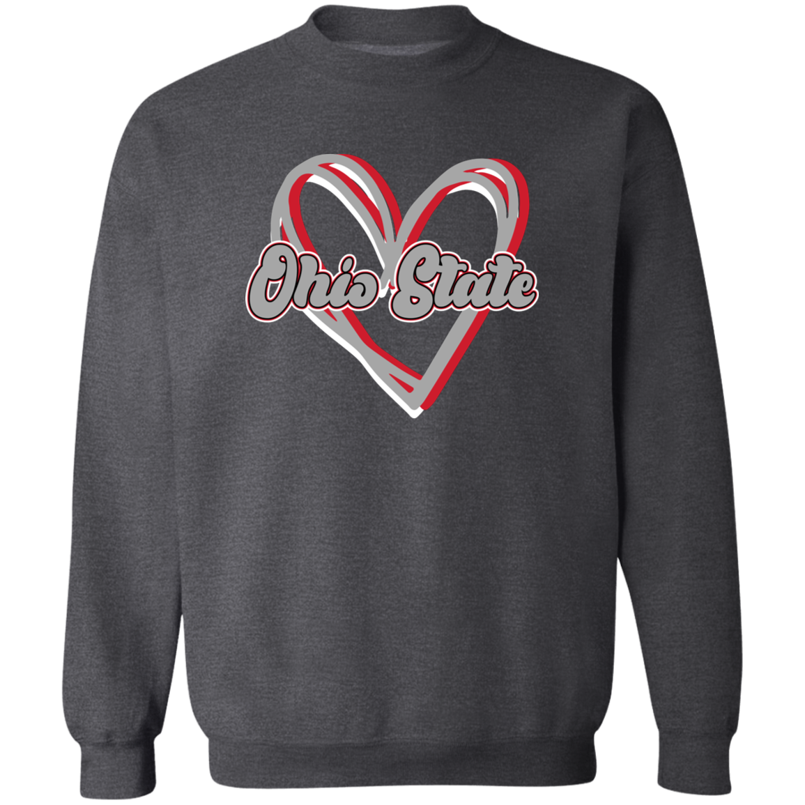 HEART Ohio State Crewneck Pullover Sweatshirt