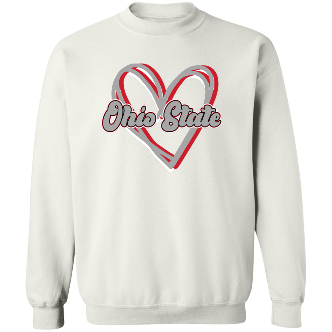 HEART Ohio State Crewneck Pullover Sweatshirt