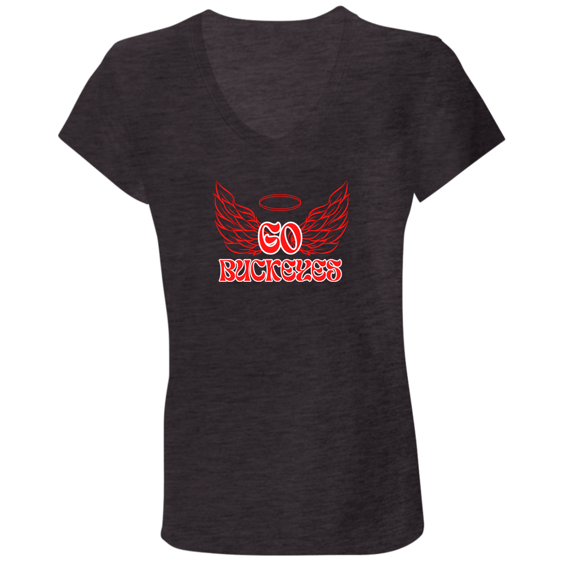 GOBUCKS Ohio State Ladies' Jersey V-Neck T-Shirt