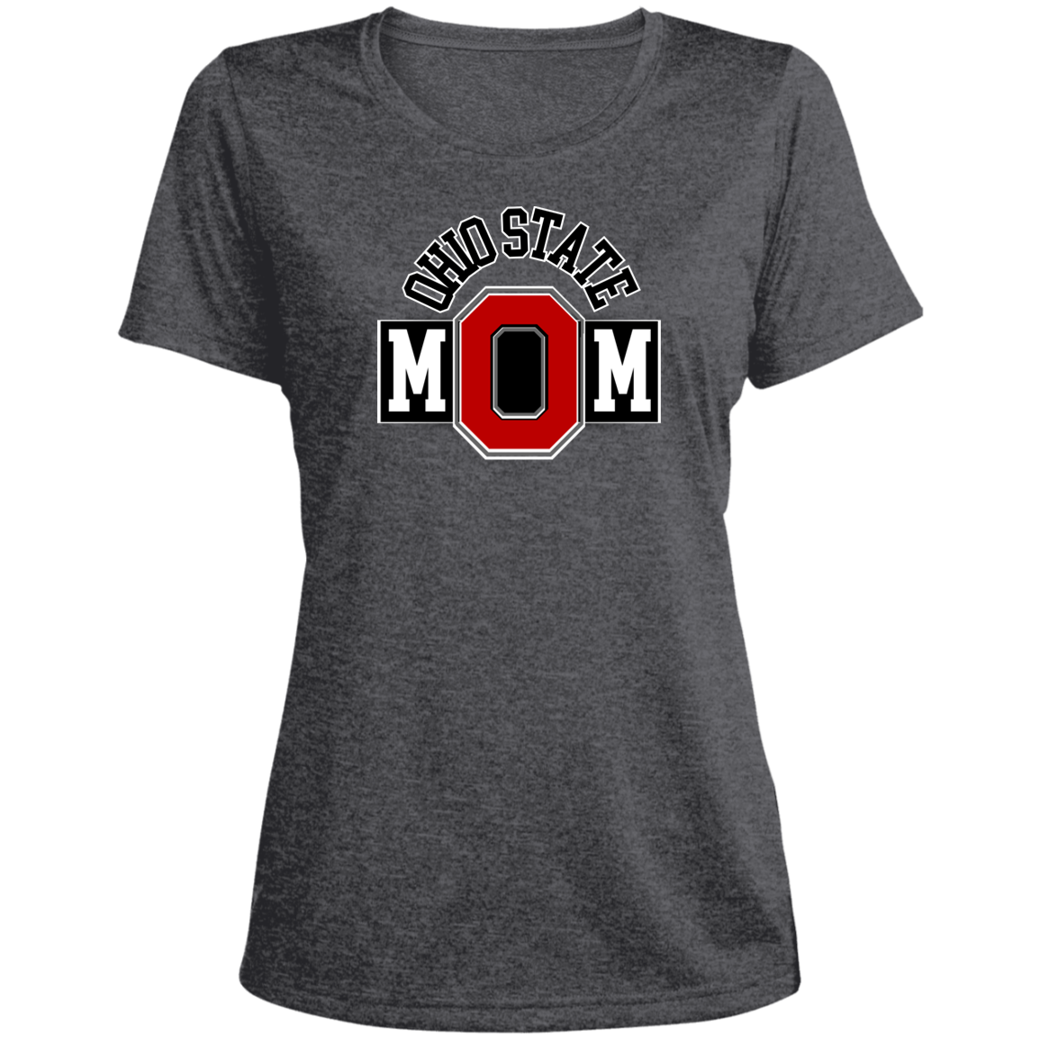 OSUMOM Ohio State Ladies' Heather Scoop Neck Performance Tee