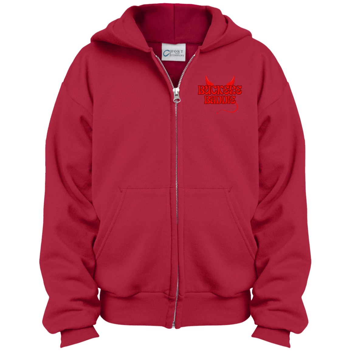 BADDIE Ohio State Youth Full Zip Hoodie