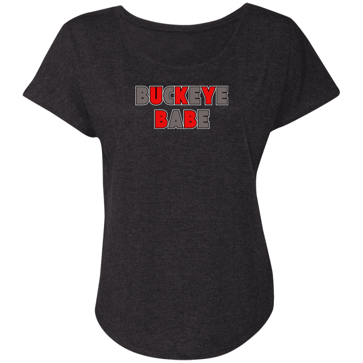 BUCKBABE Ohio State Ladies' Triblend Dolman Sleeve