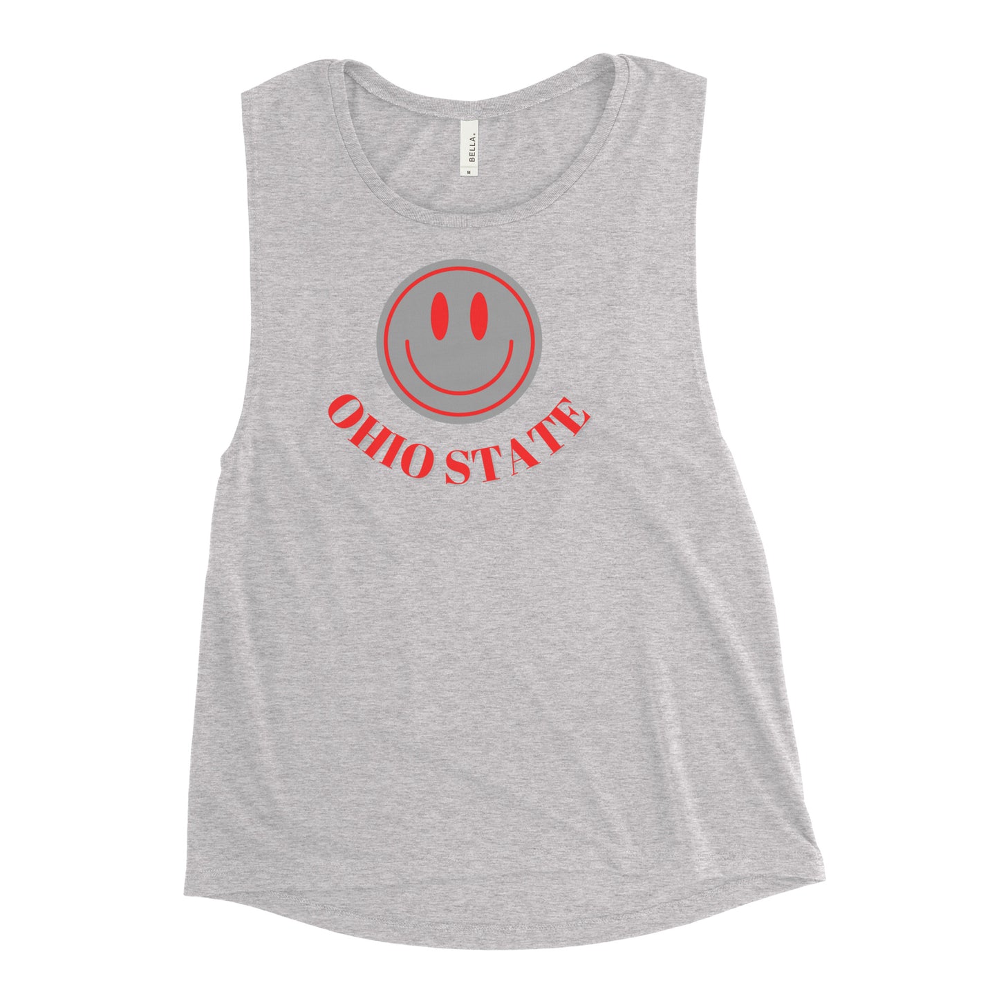 Smiley - Ohio State Women's Graphic Muscle Tank