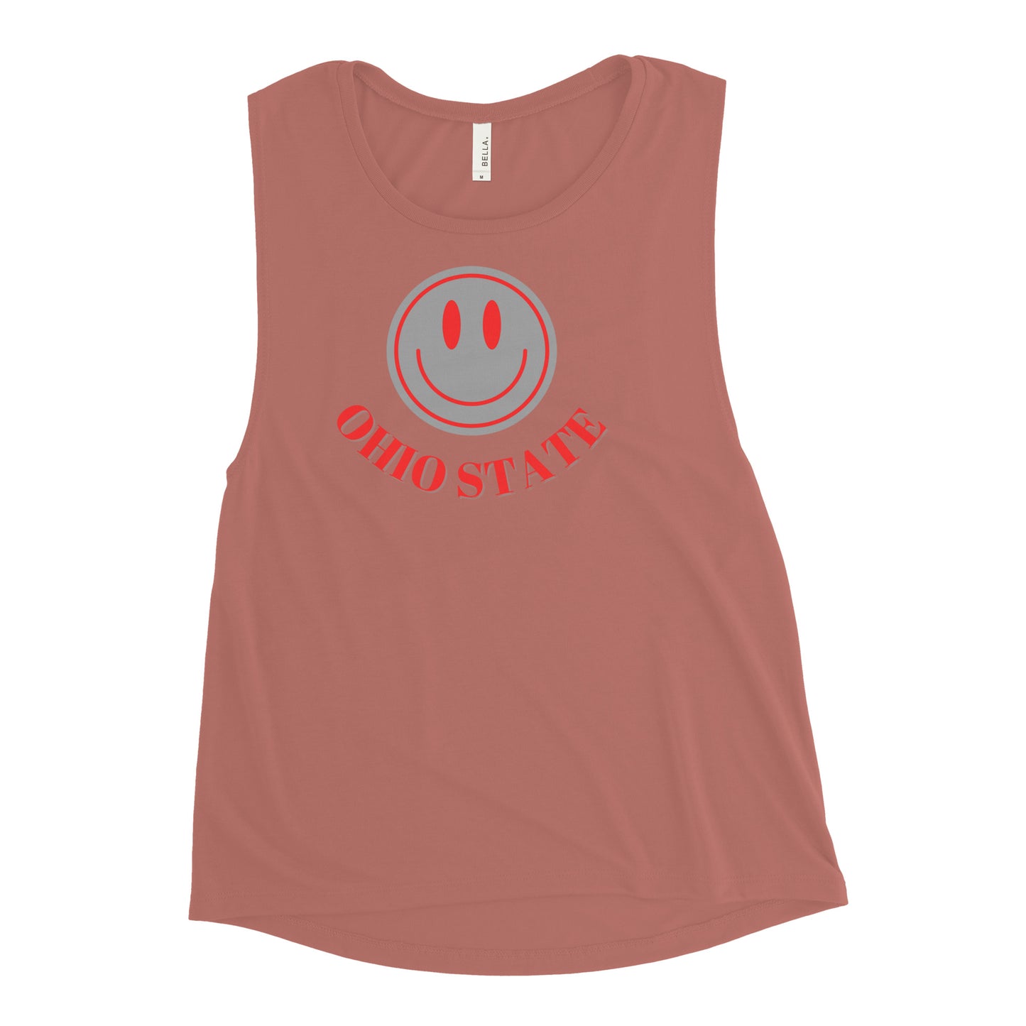 Smiley - Ohio State Women's Graphic Muscle Tank