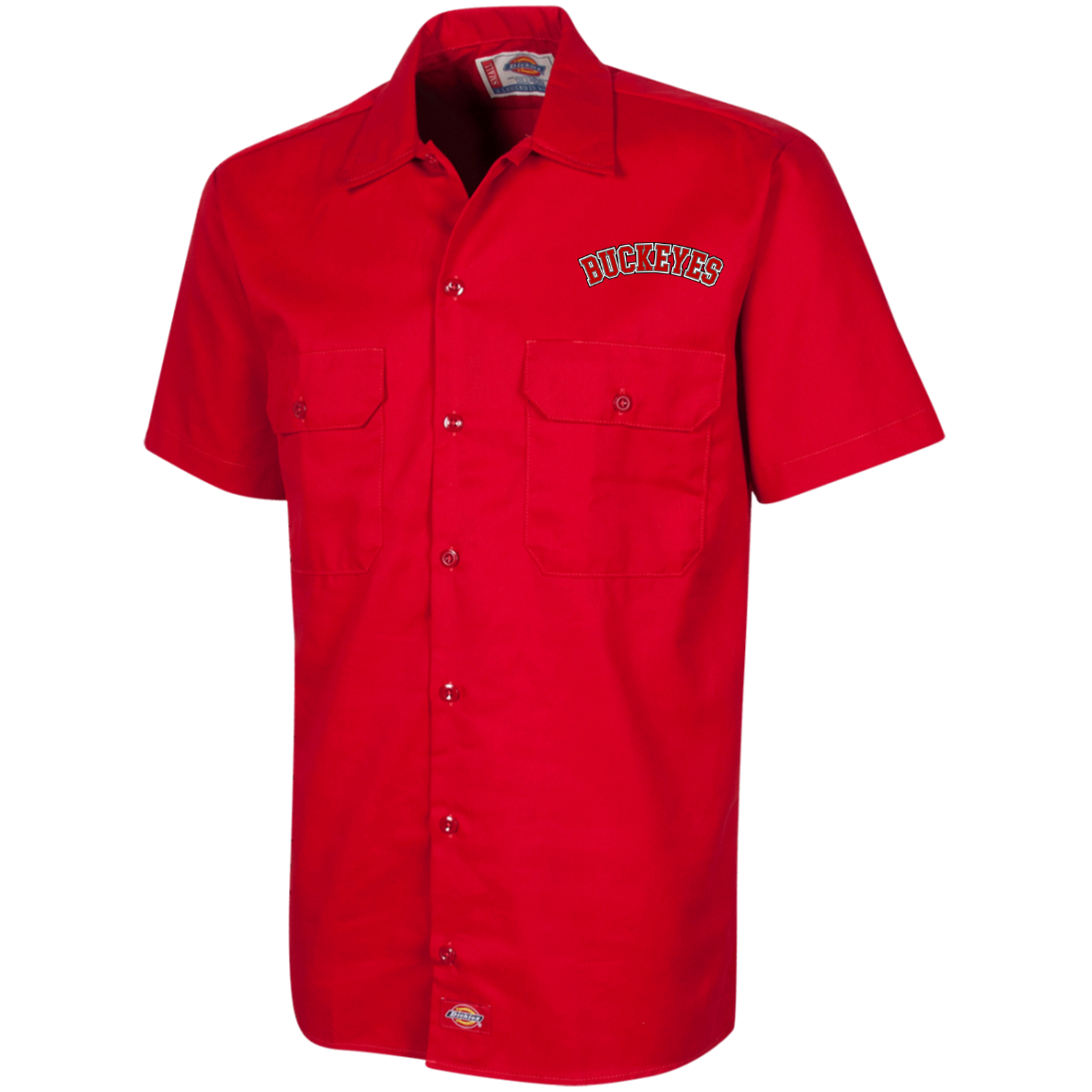 BUCKEYES Ohio State Dickies Men's Short Sleeve Workshirt