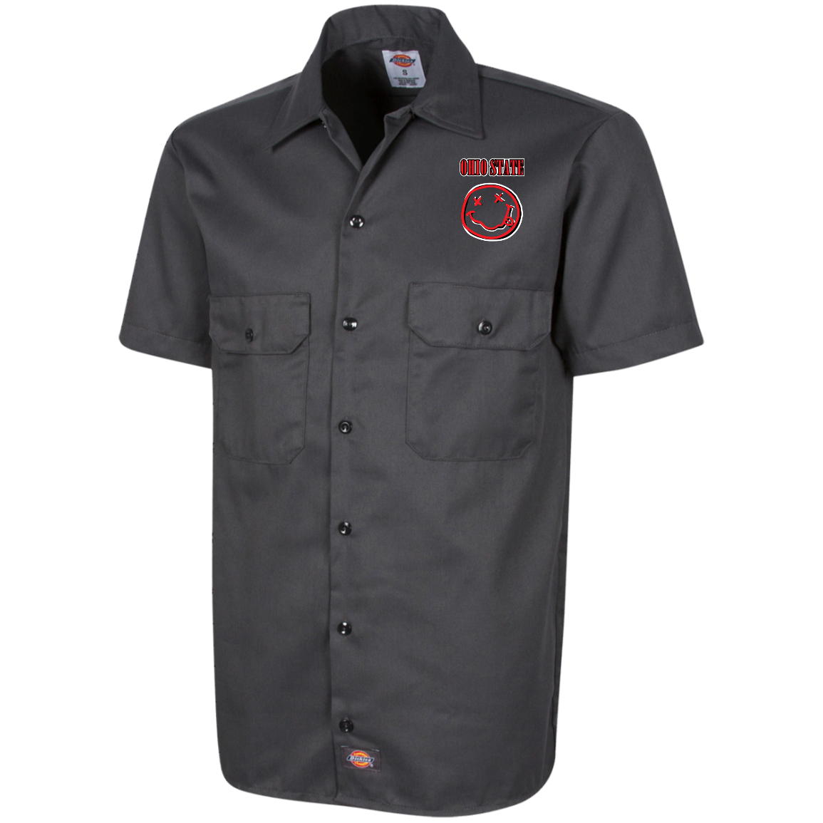 TEAMSPIRIT Ohio State Dickies Men's Short Sleeve Workshirt