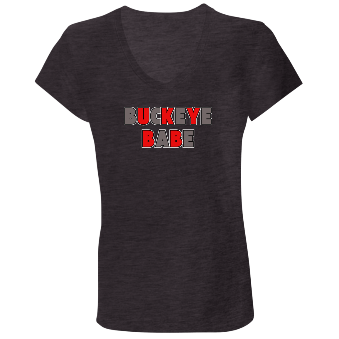 BUCKBABE Ohio State Ladies' Jersey V-Neck T-Shirt