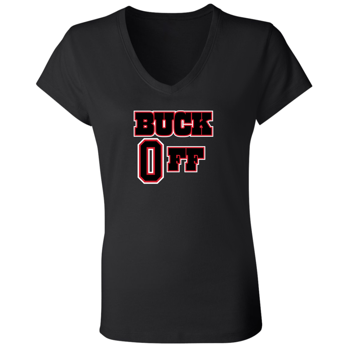 BUCKOFF Ohio State Ladies' Jersey V-Neck T-Shirt