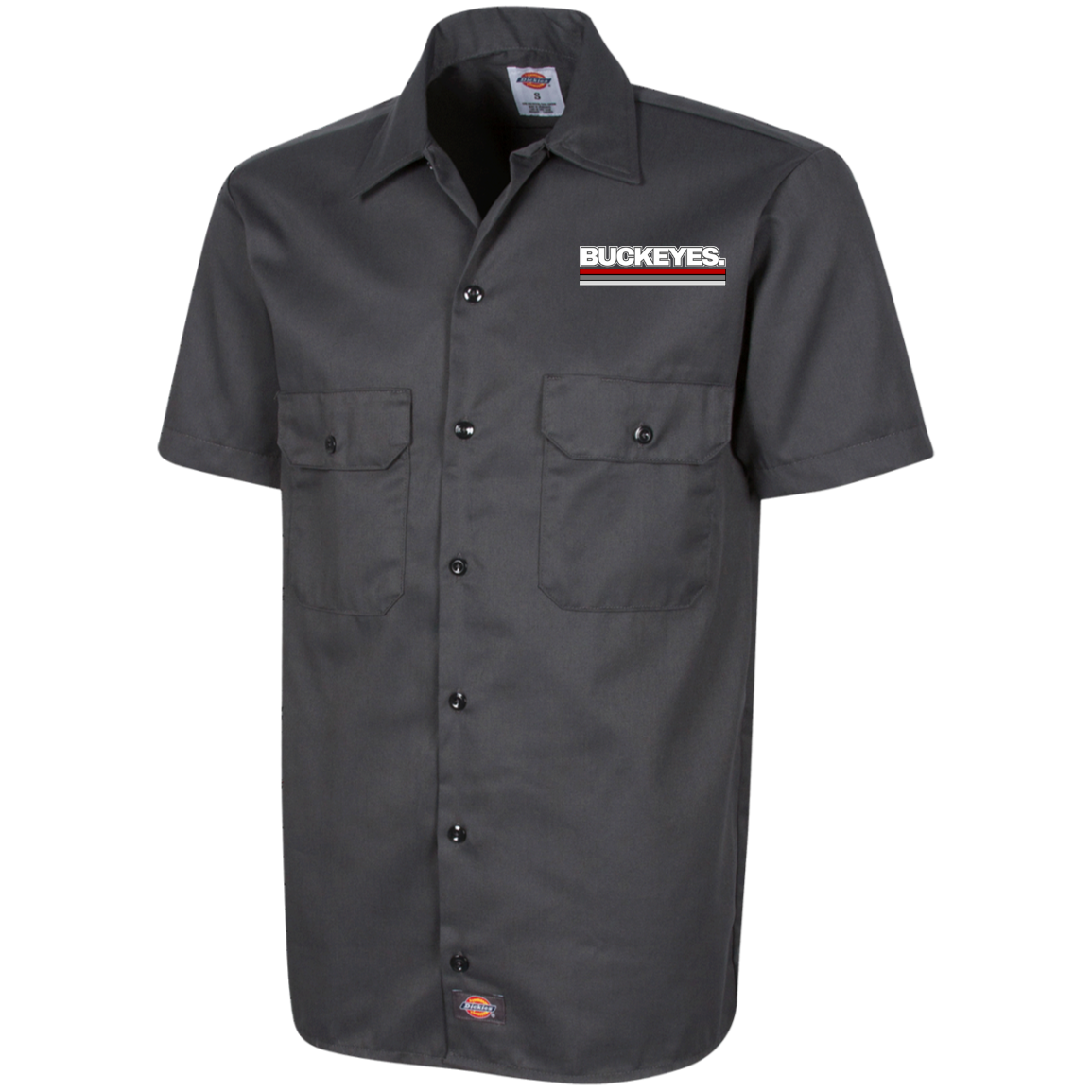 BUCKEYES. Ohio State Dickies Men's Short Sleeve Workshirt