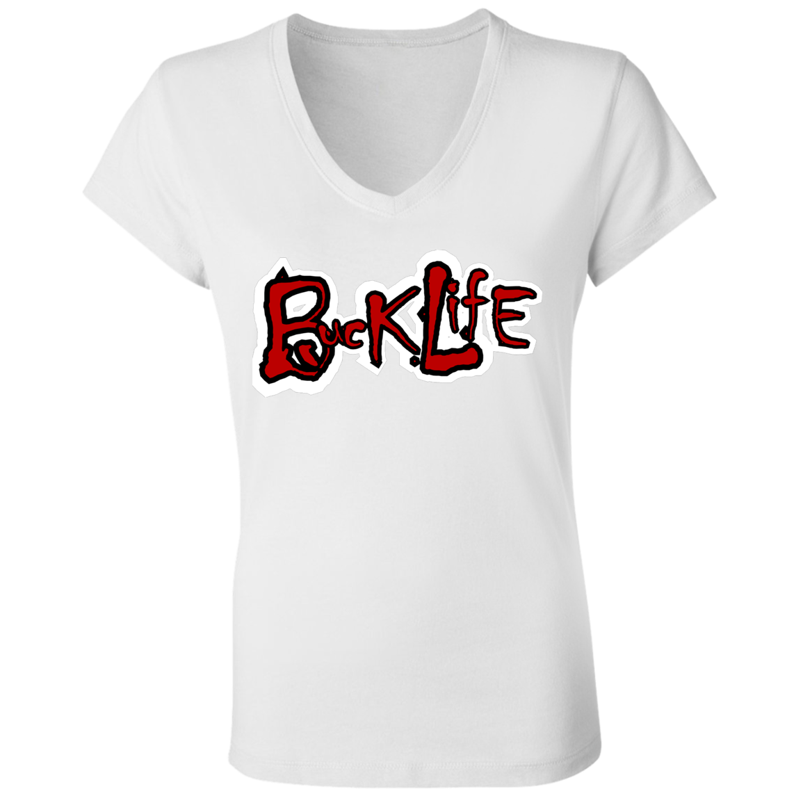 BUCK LIFE Ohio State Ladies' Jersey V-Neck T-Shirt