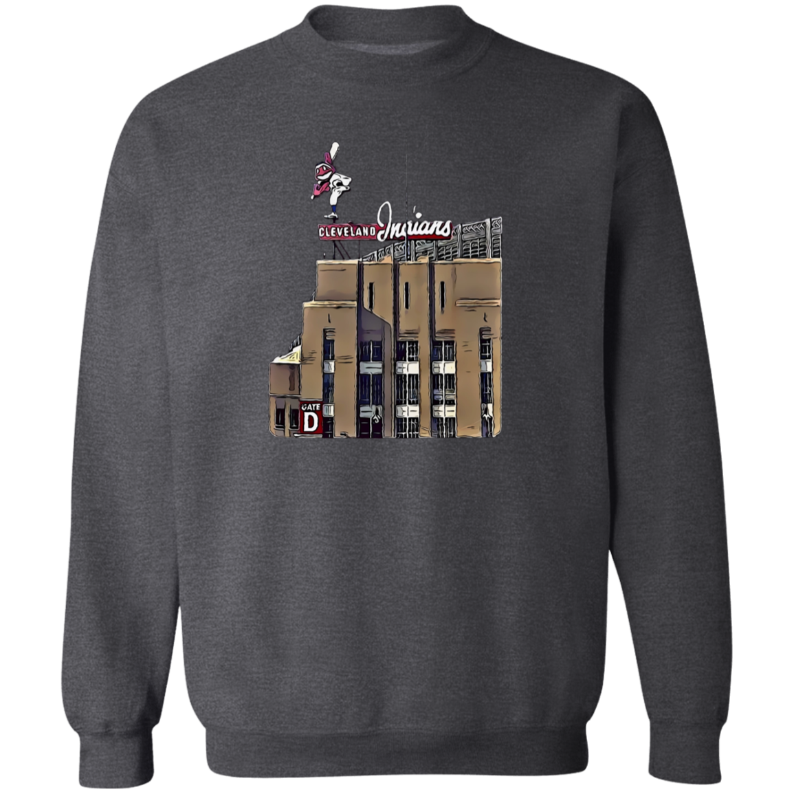 GATE D Cleveland Baseball Crewneck Pullover Sweatshirt