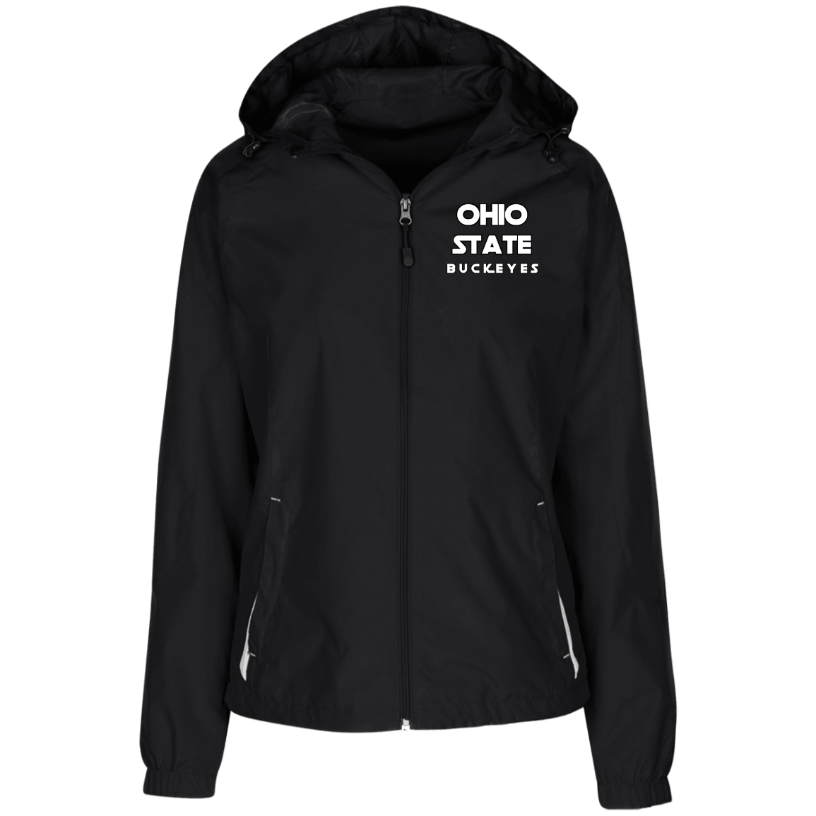 STAR Ohio State Ladies' Jersey-Lined Hooded Windbreaker