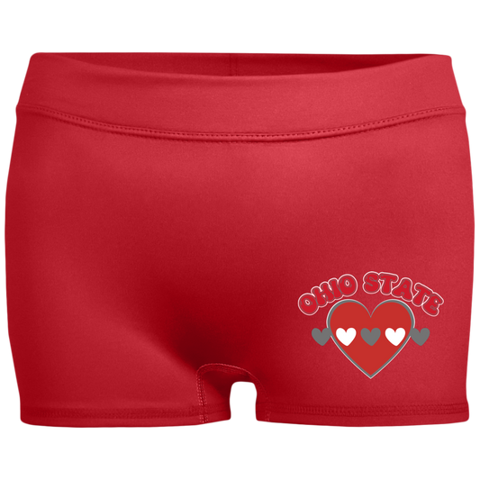 LOVE Ohio State Ladies' Fitted Moisture-Wicking 2.5 inch Inseam Shorts