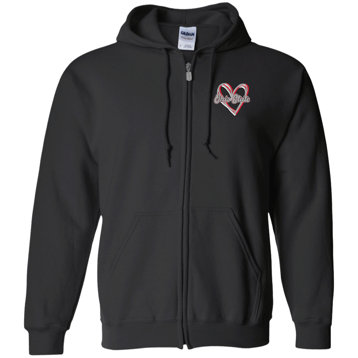 HEART Ohio State Zip Up Hooded Sweatshirt