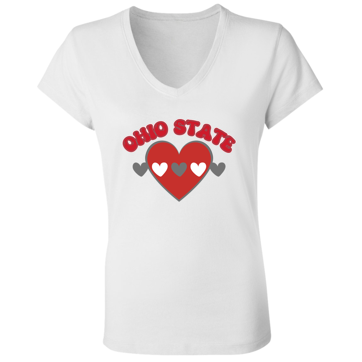 LOVE Ohio State Ladies' Jersey V-Neck T-Shirt