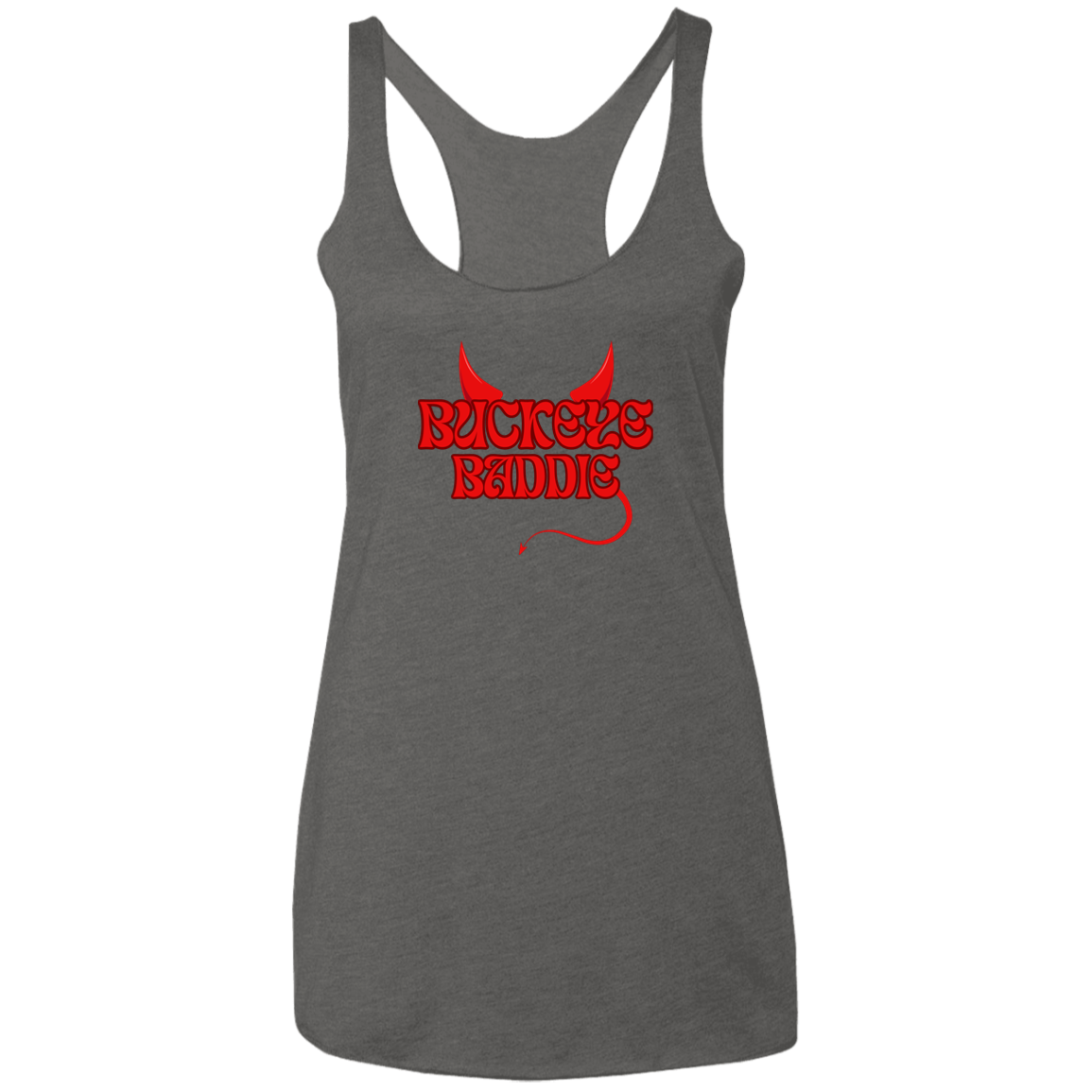 BADDIE Ohio State Ladies' Triblend Racerback Tank