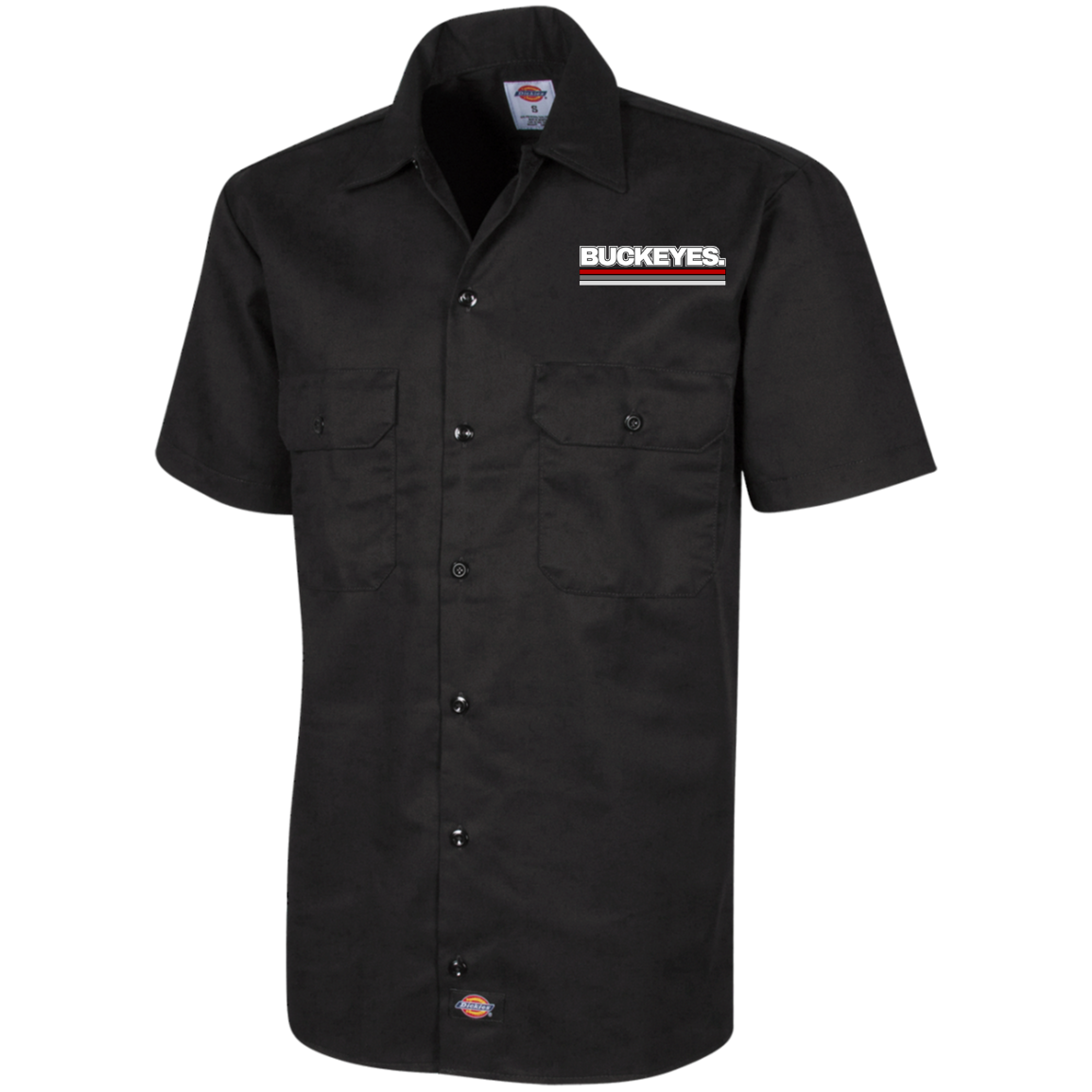 BUCKEYES. Ohio State Dickies Men's Short Sleeve Workshirt