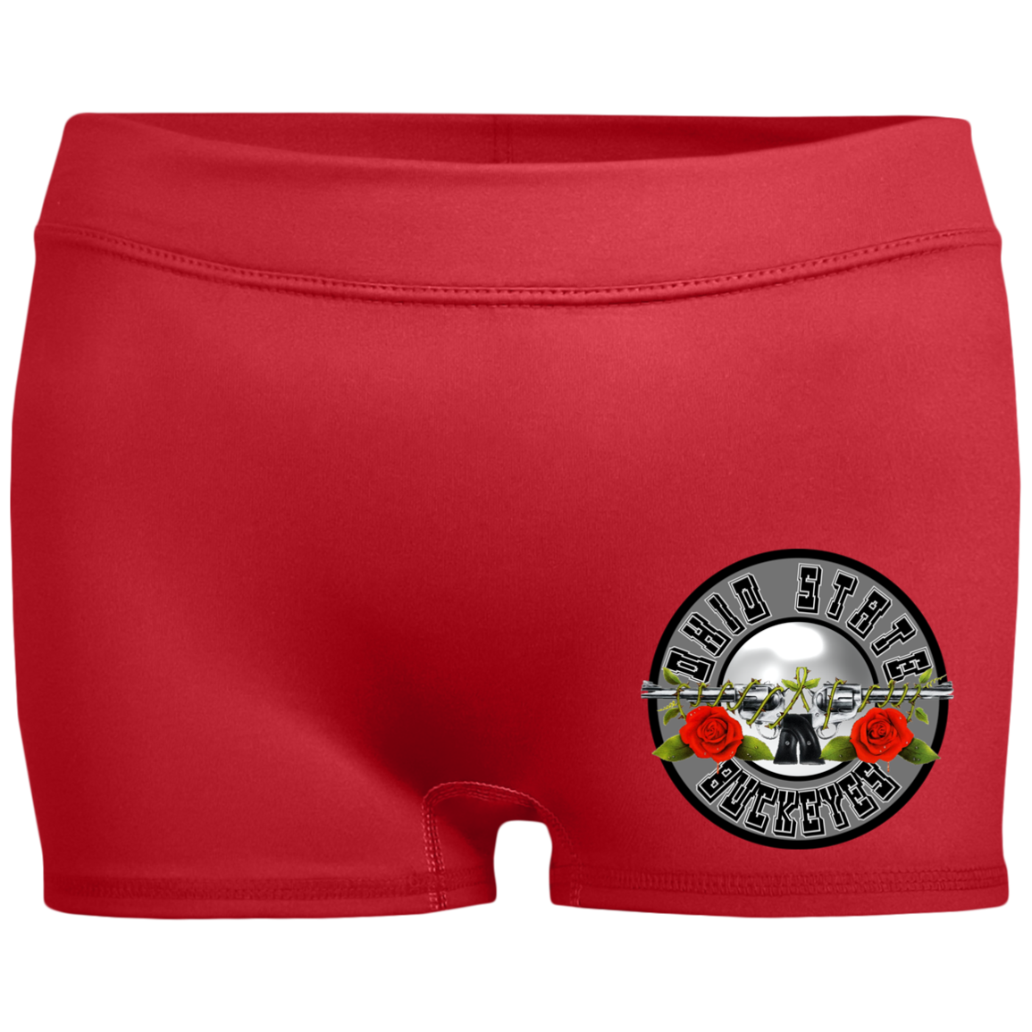 OBSESSION Ohio State Ladies' Fitted Moisture-Wicking 2.5 inch Inseam Shorts