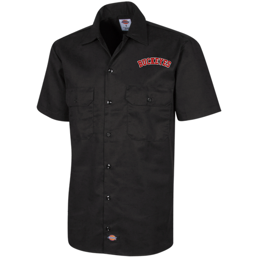 BUCKEYES Ohio State Dickies Men's Short Sleeve Workshirt