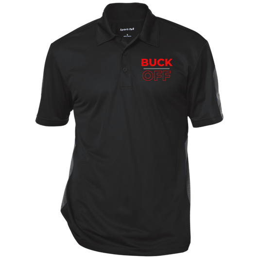 BUCK OFF Ohio State Performance Textured Three-Button Polo