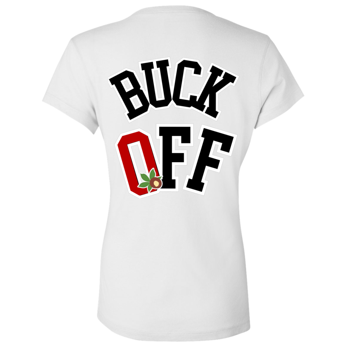 BUCK OFF Ohio State Ladies' Jersey V-Neck T-Shirt