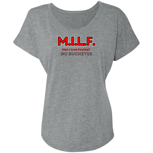 MILFS Ohio State Ladies' Triblend Dolman Sleeve