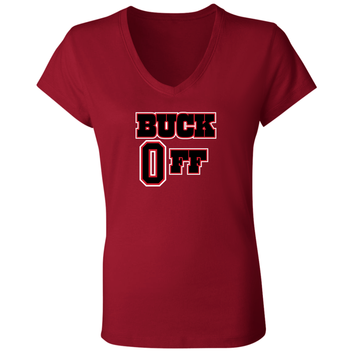 BUCKOFF Ohio State Ladies' Jersey V-Neck T-Shirt