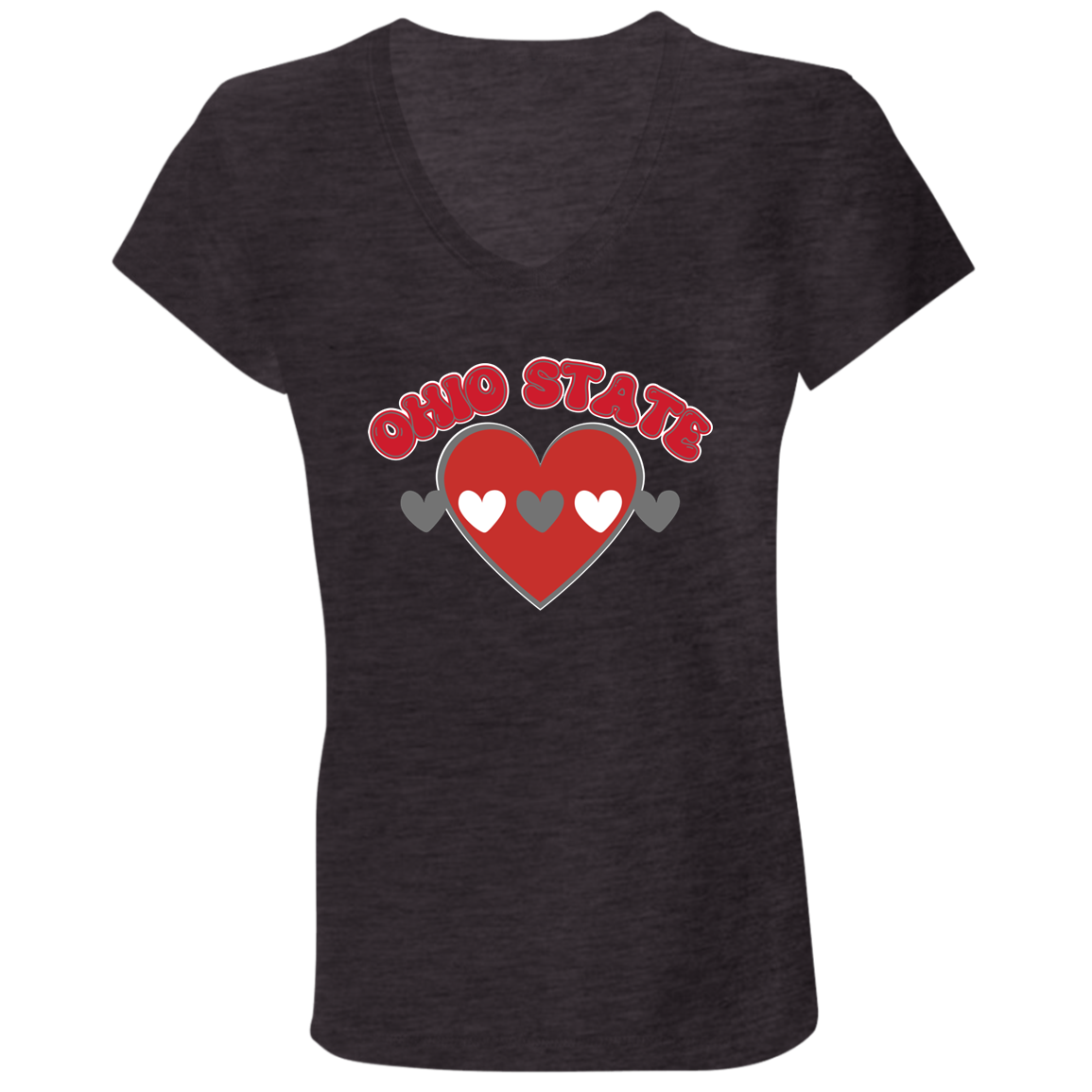 LOVE Ohio State Ladies' Jersey V-Neck T-Shirt