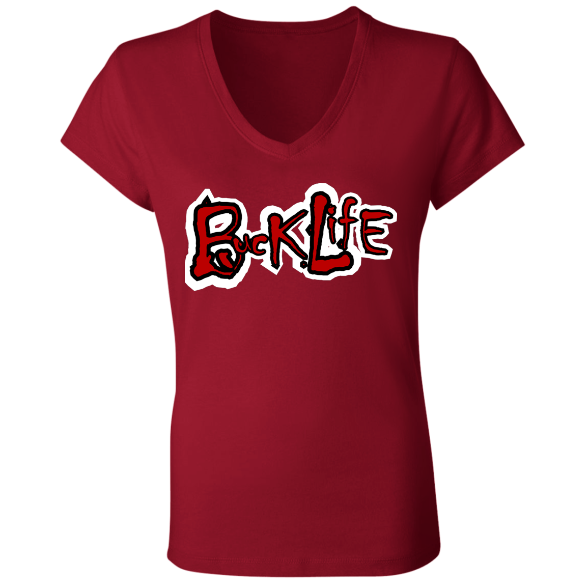 BUCK LIFE Ohio State Ladies' Jersey V-Neck T-Shirt