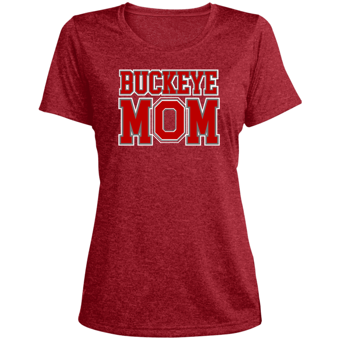 BM Ohio State Ladies' Heather Scoop Neck Performance Tee