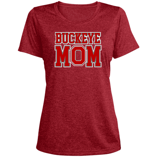 BM Ohio State Ladies' Heather Scoop Neck Performance Tee