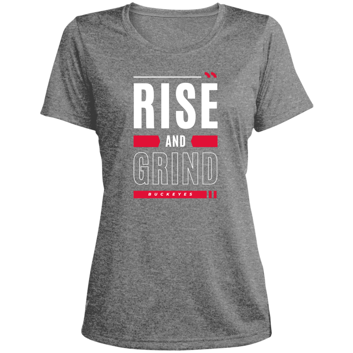 GRIND Ohio State Ladies' Heather Scoop Neck Performance Tee