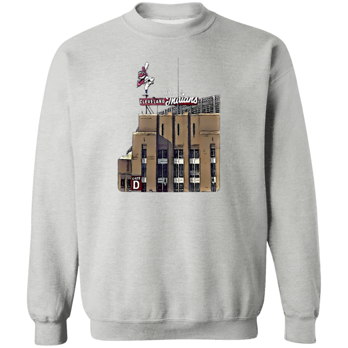 GATE D Cleveland Baseball Crewneck Pullover Sweatshirt