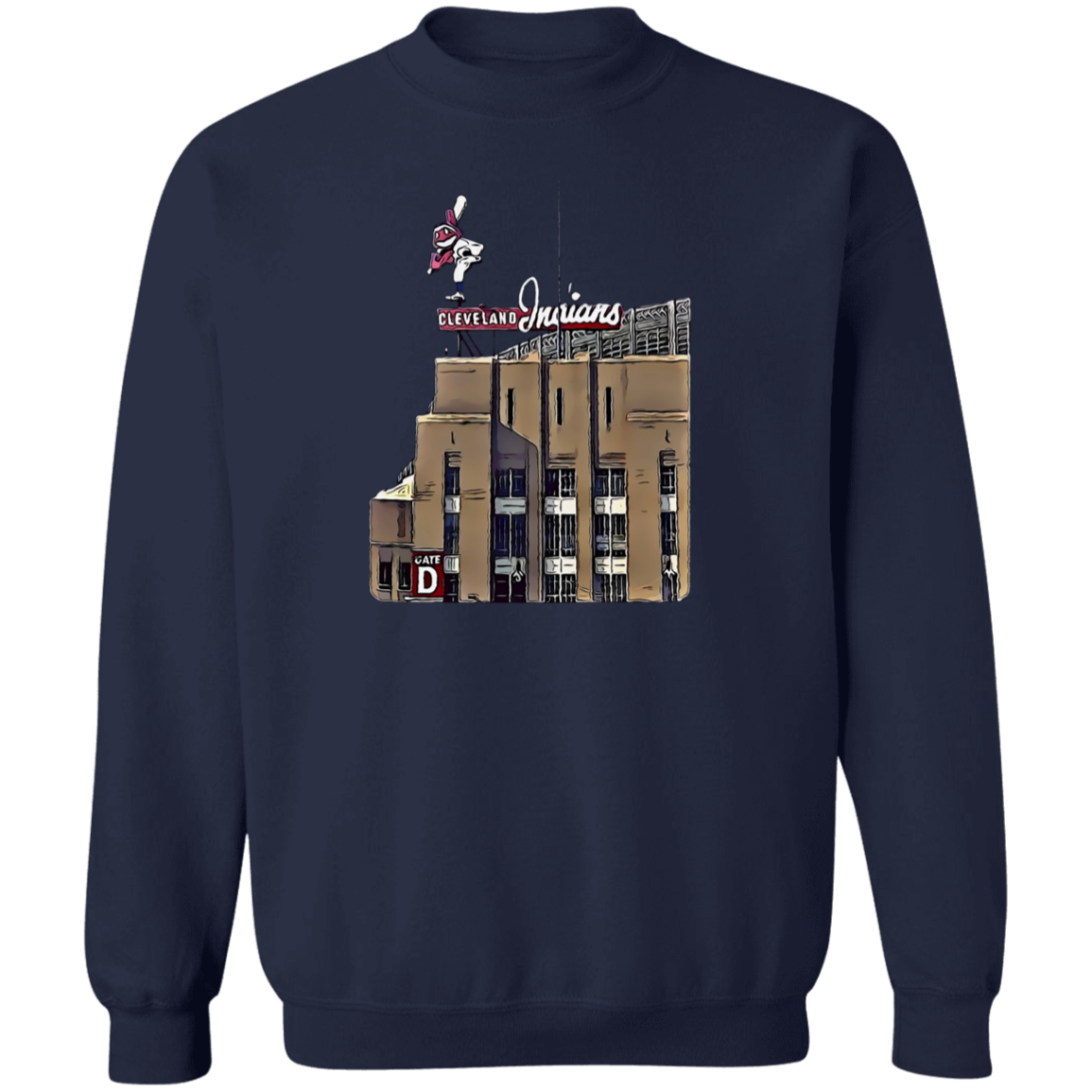 GATE D Cleveland Baseball Crewneck Pullover Sweatshirt