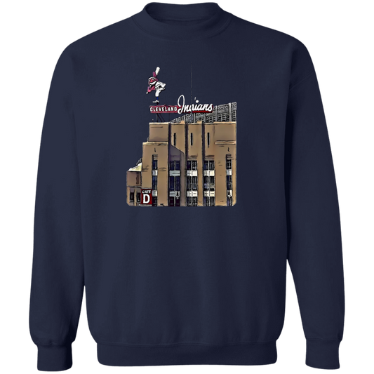 GATE D Cleveland Baseball Crewneck Pullover Sweatshirt