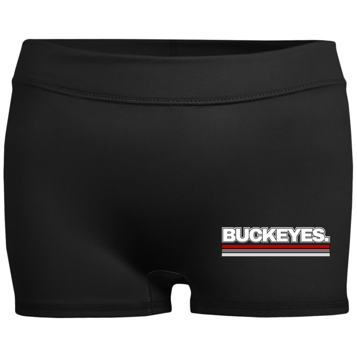 BUCKEYES. Ohio State Ladies' Fitted Moisture-Wicking 2.5 inch Inseam Shorts