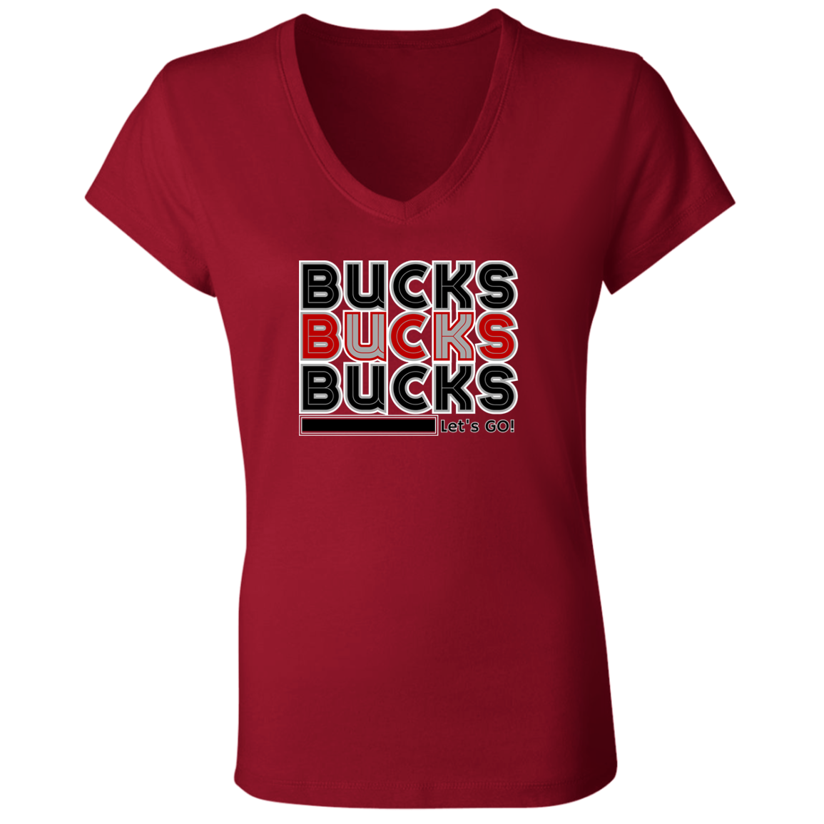 BUCKS Ohio State Ladies' Jersey V-Neck T-Shirt