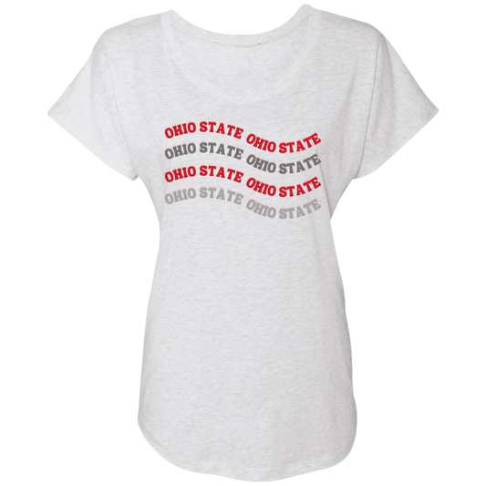 WAVE Ohio State Ladies' Triblend Dolman Sleeve