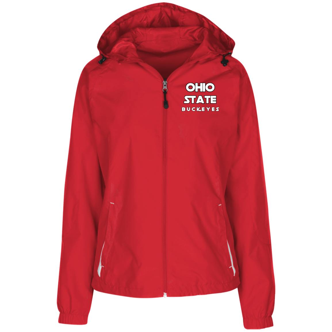 STAR Ohio State Ladies' Jersey-Lined Hooded Windbreaker