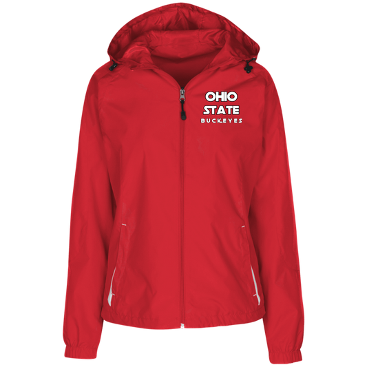 STAR Ohio State Ladies' Jersey-Lined Hooded Windbreaker