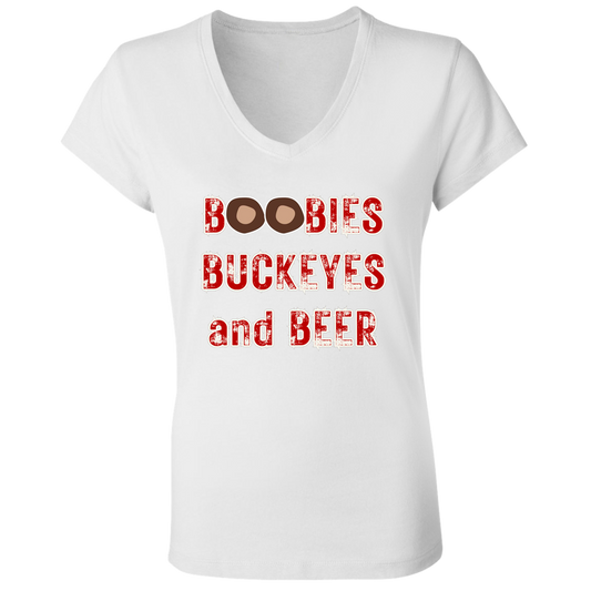 BOOBIES Ohio State Ladies' Jersey V-Neck T-Shirt