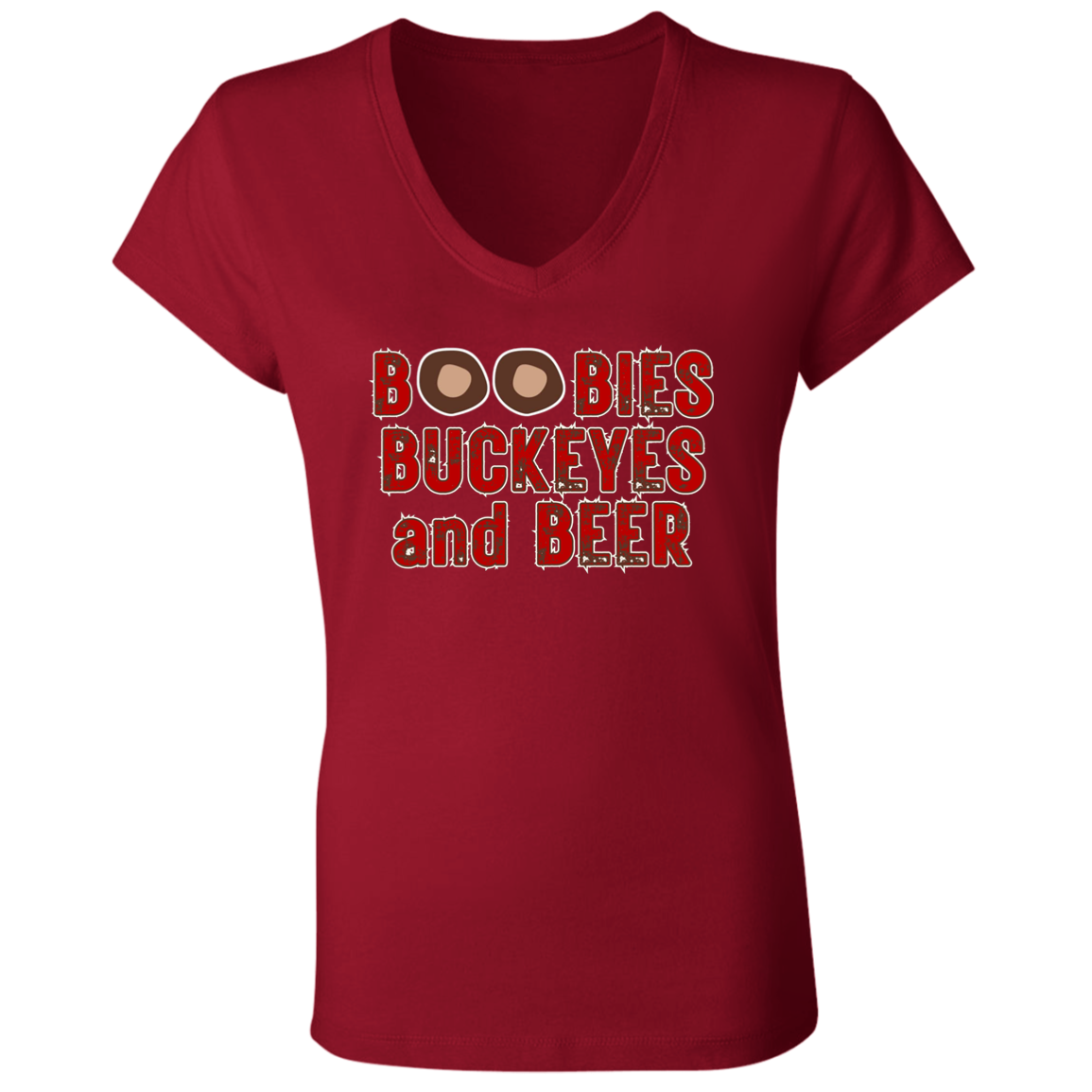 BOOBS Ohio State Ladies' Jersey V-Neck T-Shirt