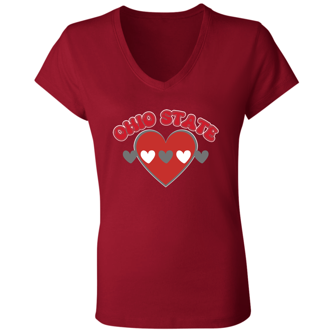 LOVE Ohio State Ladies' Jersey V-Neck T-Shirt