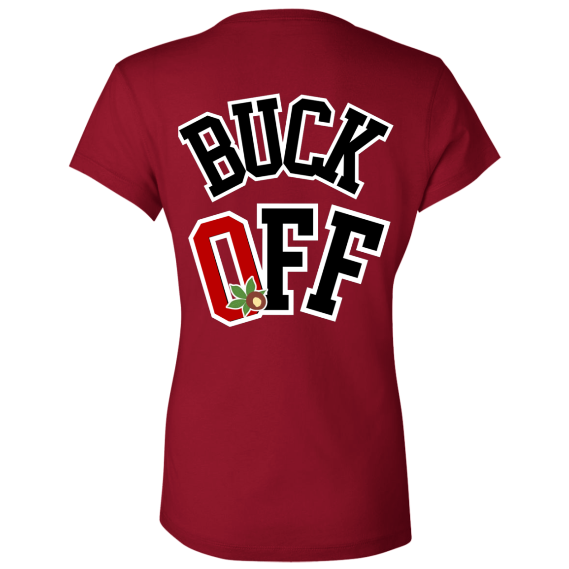 BUCK OFF Ohio State Ladies' Jersey V-Neck T-Shirt