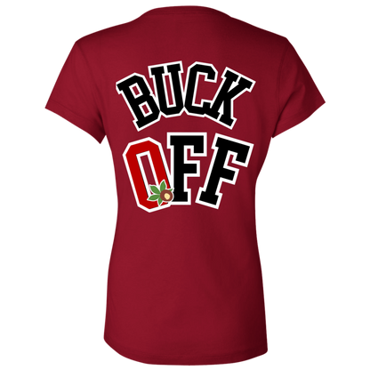 BUCK OFF Ohio State Ladies' Jersey V-Neck T-Shirt